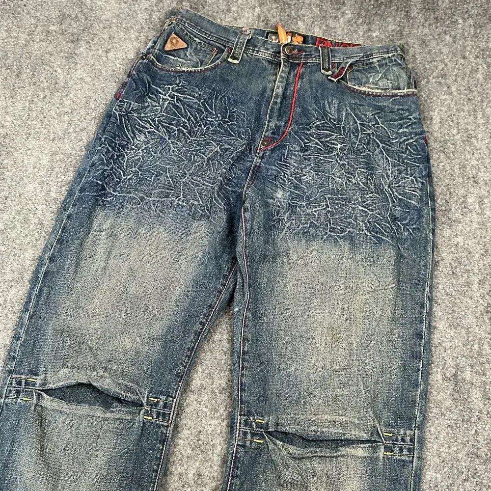Akademiks Y2K Hip Hop Baggy Skate Denim Men’s Size 34